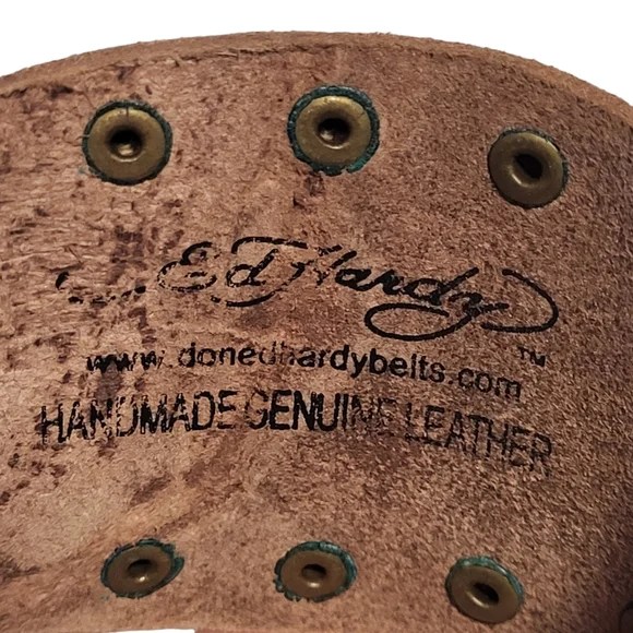 Ed Hard Unisex Genuine Leather Bracelet One Size Fit all. - Picture 3 of 7